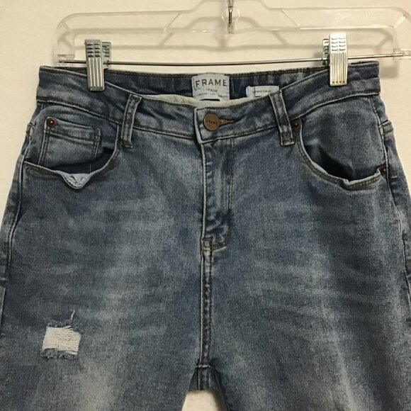 Frame Le Grand Garcon Distressed Jeans Richmond Wash Size 29 - Picture 4 of 13